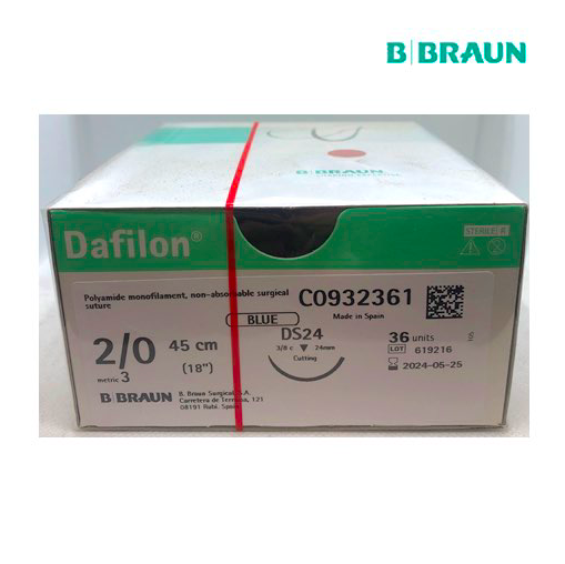 B Braun Dafilon Blue 2/0 (3) 75cm, DS30, 36pcs/box